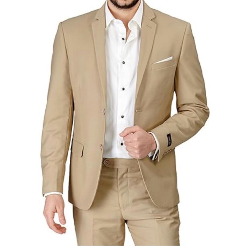 Tan Suit with Notched Lapels